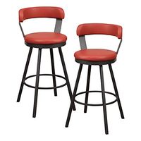 Lexicon Hoisington Swivel Pub Height Chairs (Set of 2), 30.5" SH, Red