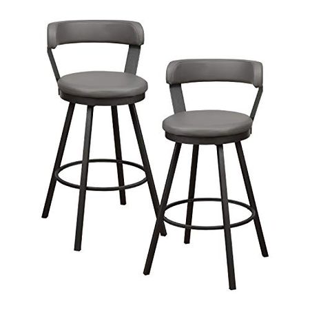 Lexicon Hoisington Swivel Pub Height Chairs (Set of 2), 30.5" SH, Gray