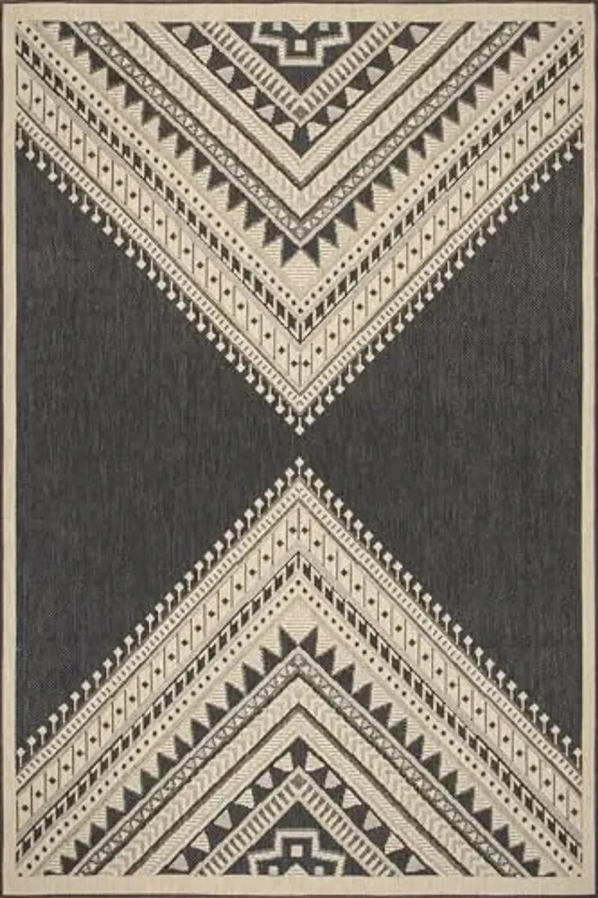 Nuloom Outdoor Performance Collection Landry Charcoal/Ivory, 4' x 6', Soft, High Traffic, Stain Resistant, Easy Clean, Durable Area Rug for Indoor/Outdoor Patio, Deck, Porch, Garden, Courtyard