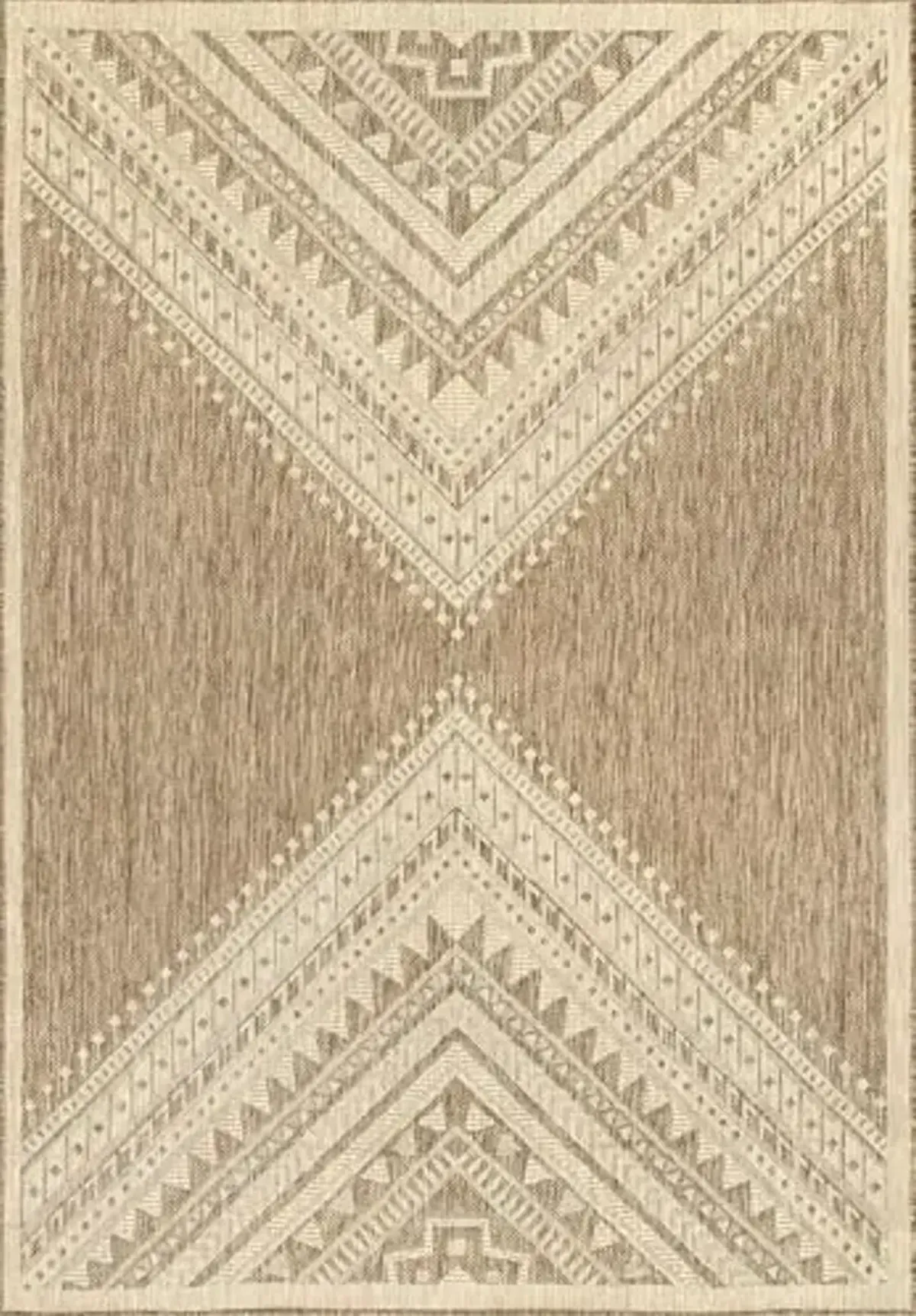 Nuloom Outdoor Performance Collection Landry Brown/Ivory, 5' x 8', Soft and Cozy, High Traffic, Stain Resistant, Easy Clean, Durable Area Rug for Indoor/Outdoor Patio, Deck, Porch, Garden, Courtyard