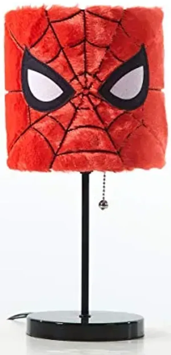 Idea Nuova Marvel Spiderman Plush Shade Stick Table Lamp for Kids, Soft Fabric Shade with Iconic Spiderman Design,Ideal for Bedrooms, Nurseries & Playrooms