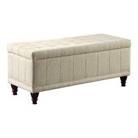 Lexicon Grenville Textured Fabric Lift Top Storage Bench, 42.5" W, Cream