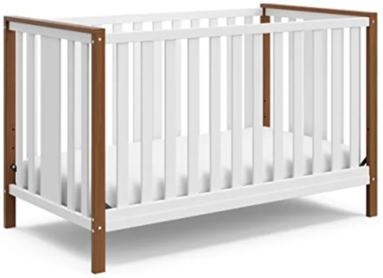 Storkcraft Modern Pacific 4-in-1 Convertible Crib (White with Vintage Driftwood) – GREENGUARD Gold Certified, Converts from Baby Crib to Toddler Bed and Full-Size Bed, Adjustable Mattress Support Base