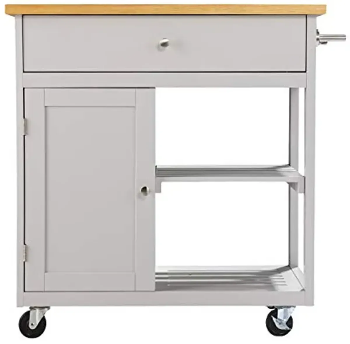 SEI Furniture Rolling w/Storage Kitchen Island, Grey/Natural