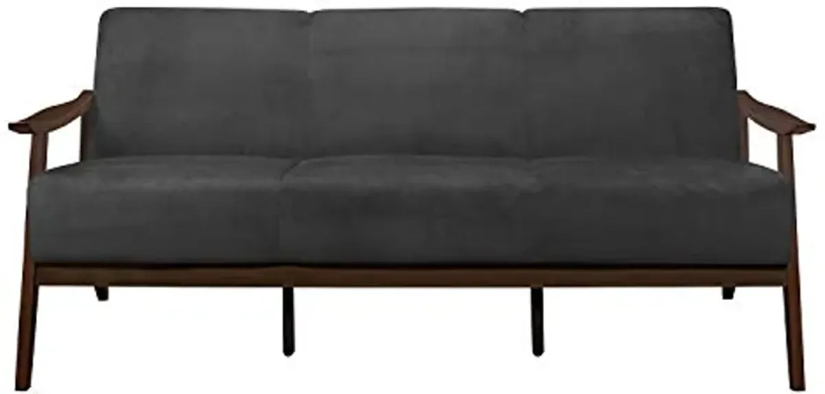 Lexicon Savry 73" W Fabric Wood Arm Sofa, Dark Gray