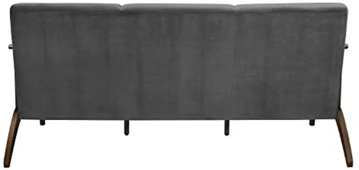 Lexicon Savry 73" W Fabric Wood Arm Sofa, Dark Gray