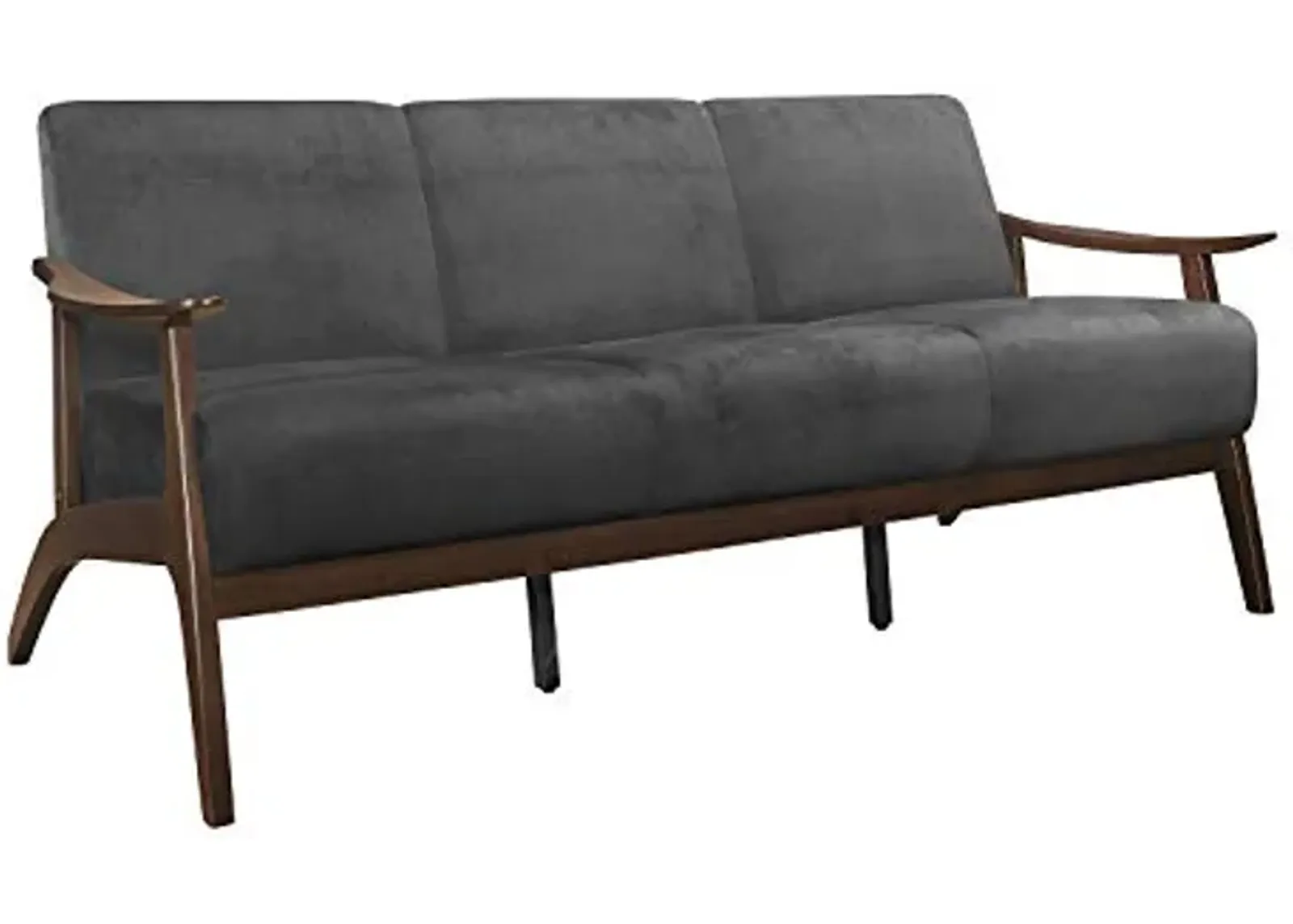 Lexicon Savry 73" W Fabric Wood Arm Sofa, Dark Gray