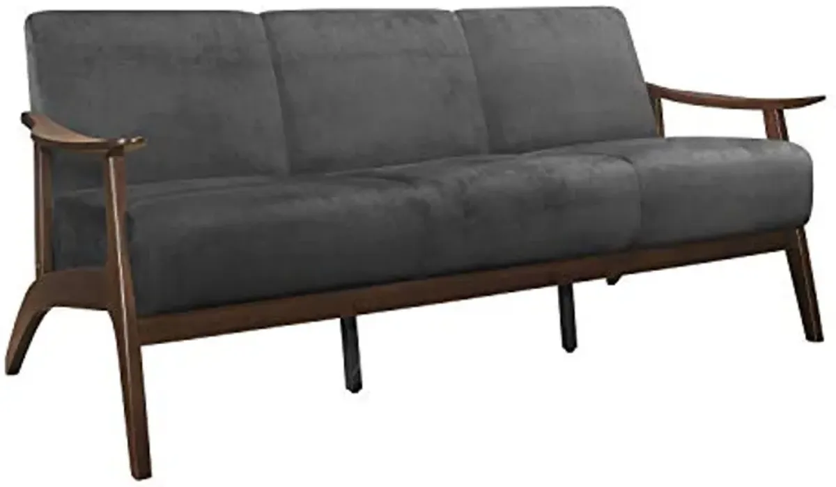 Lexicon Savry 73" W Fabric Wood Arm Sofa, Dark Gray