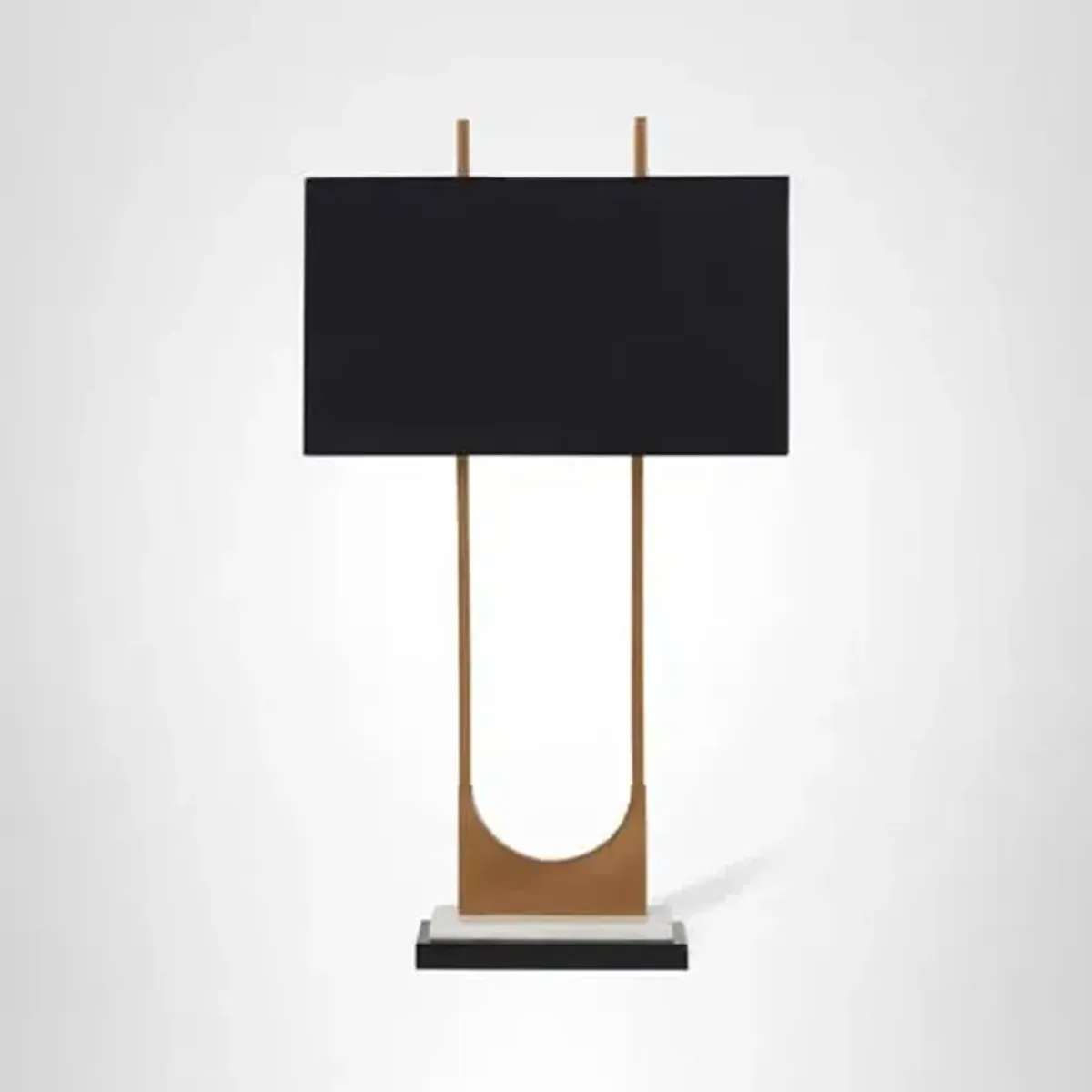 Signature Design by Ashley Malana 33" Contemporary Metal Table Lamp with Marble Base, Black & Brass
