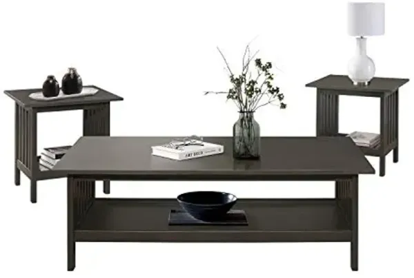 Lexicon Noel 3-Piece Coffee Table Set, Antique Gray