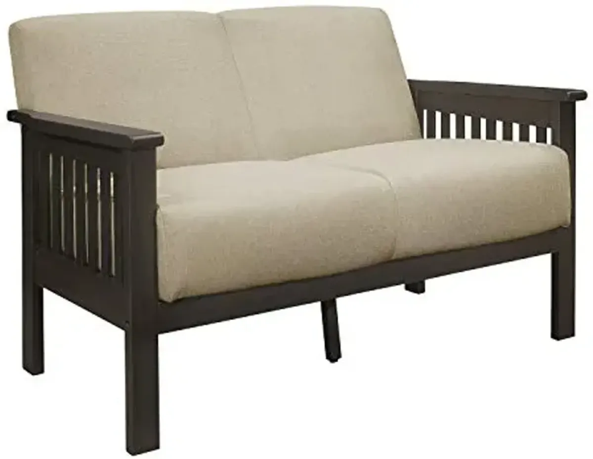 Lexicon Noel 49.5" W Fabric Living Room Sofa Loveseat, Brown