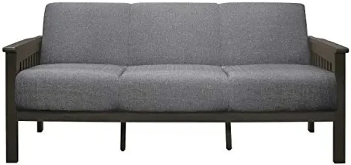 Lexicon Noel 75.5" W Fabric Living Room Sofa Couch, Gray