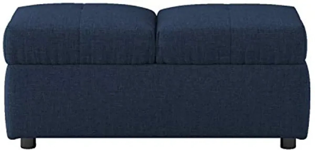 Lexicon Meredith Tufted Fabric Convertible Storage Ottoman (Chair), 40.5" W, Blue