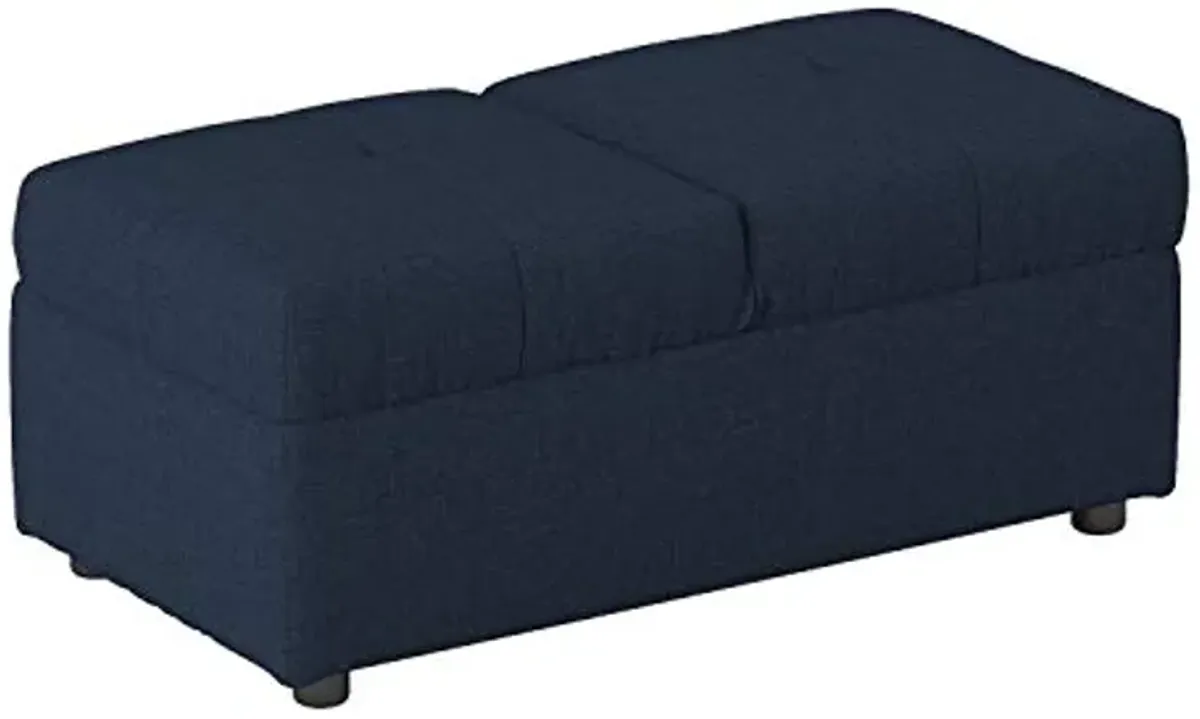 Lexicon Meredith Tufted Fabric Convertible Storage Ottoman (Chair), 40.5" W, Blue