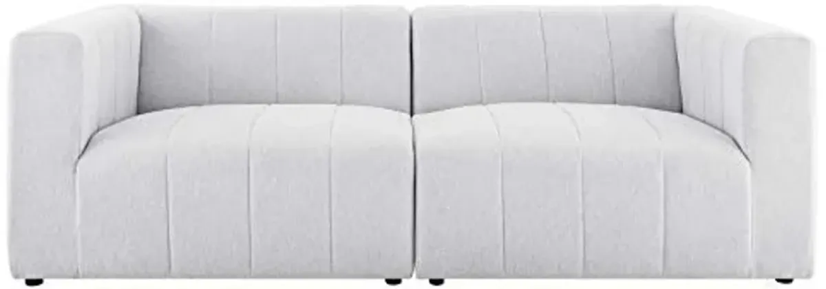 Modway Bartlett Channel Tufted Upholstered Sectional Sofa, 2-Piece Set, Ivory