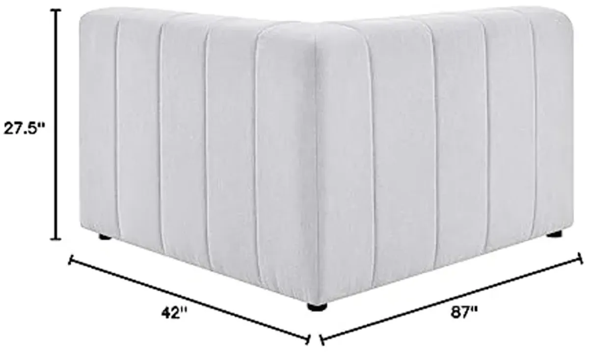 Modway Bartlett Channel Tufted Upholstered Sectional Sofa, 2-Piece Set, Ivory