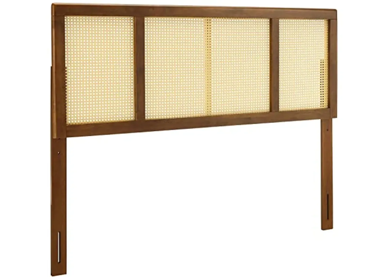 Modway Delmare Cane Woven Rattan King Headboard in Walnut