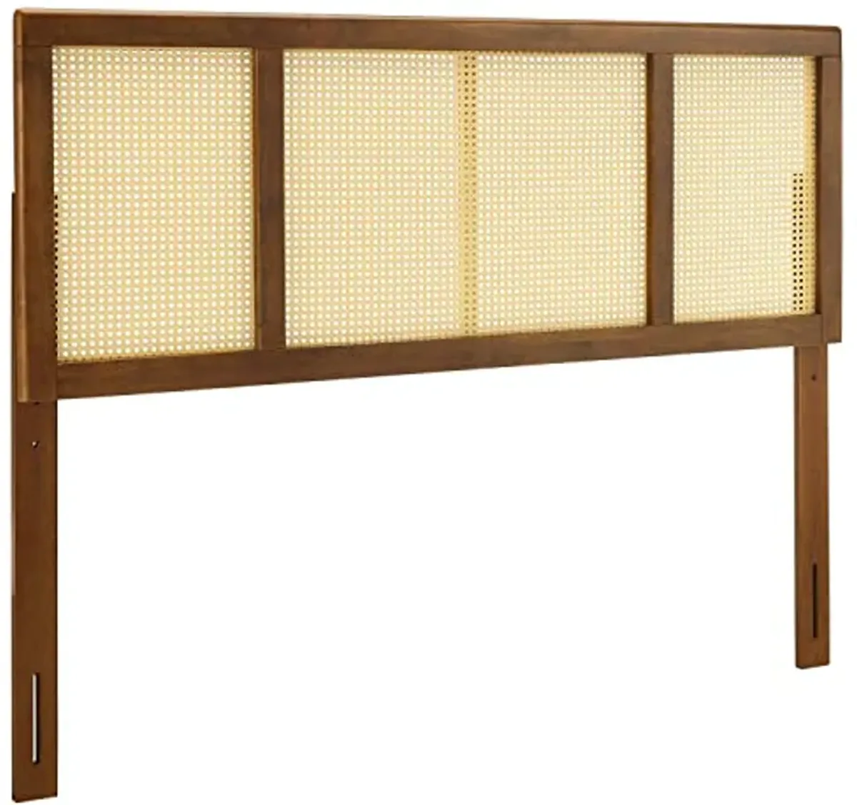 Modway Delmare Cane Woven Rattan King Headboard in Walnut