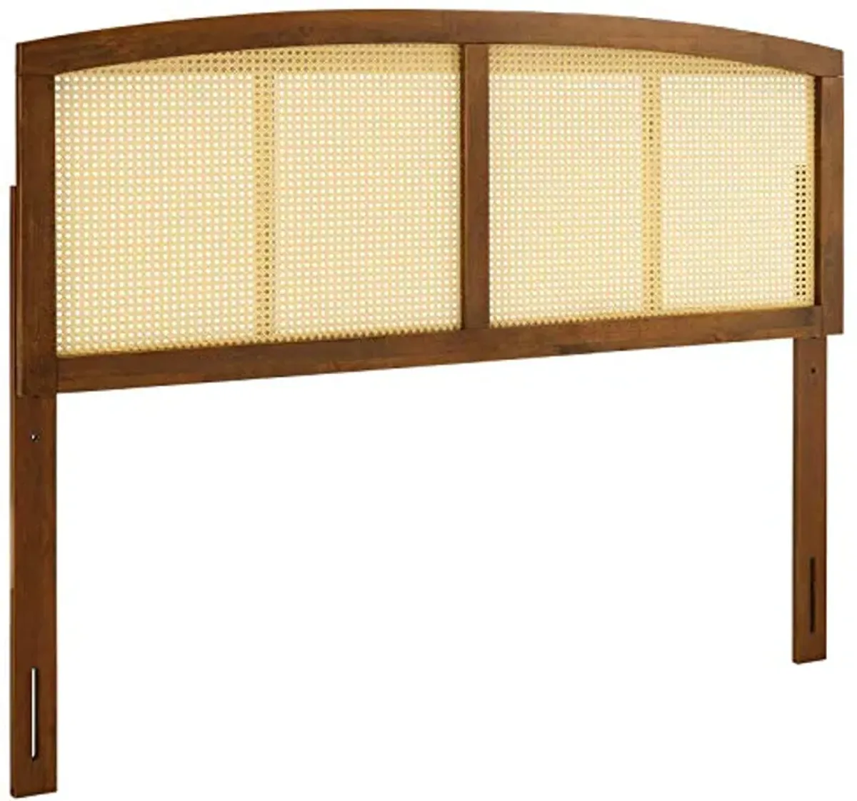 Modway Halcyon Cane Woven Rattan King Headboard in Walnut