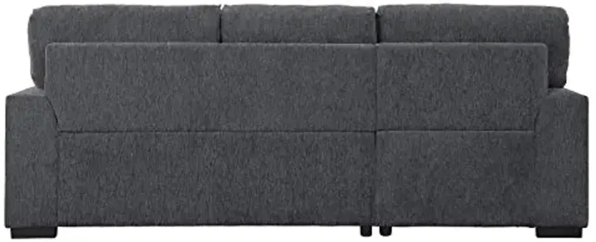 Lexicon Mid Century Modern Sectional Sleeper Sofa Bed Couch with Storage Chaise, Sectional Sofa Pull Out Couch Bed, Sectional Couch Lounge Sofa for Living Room Apartment, Left Side Chaise, Charcoal
