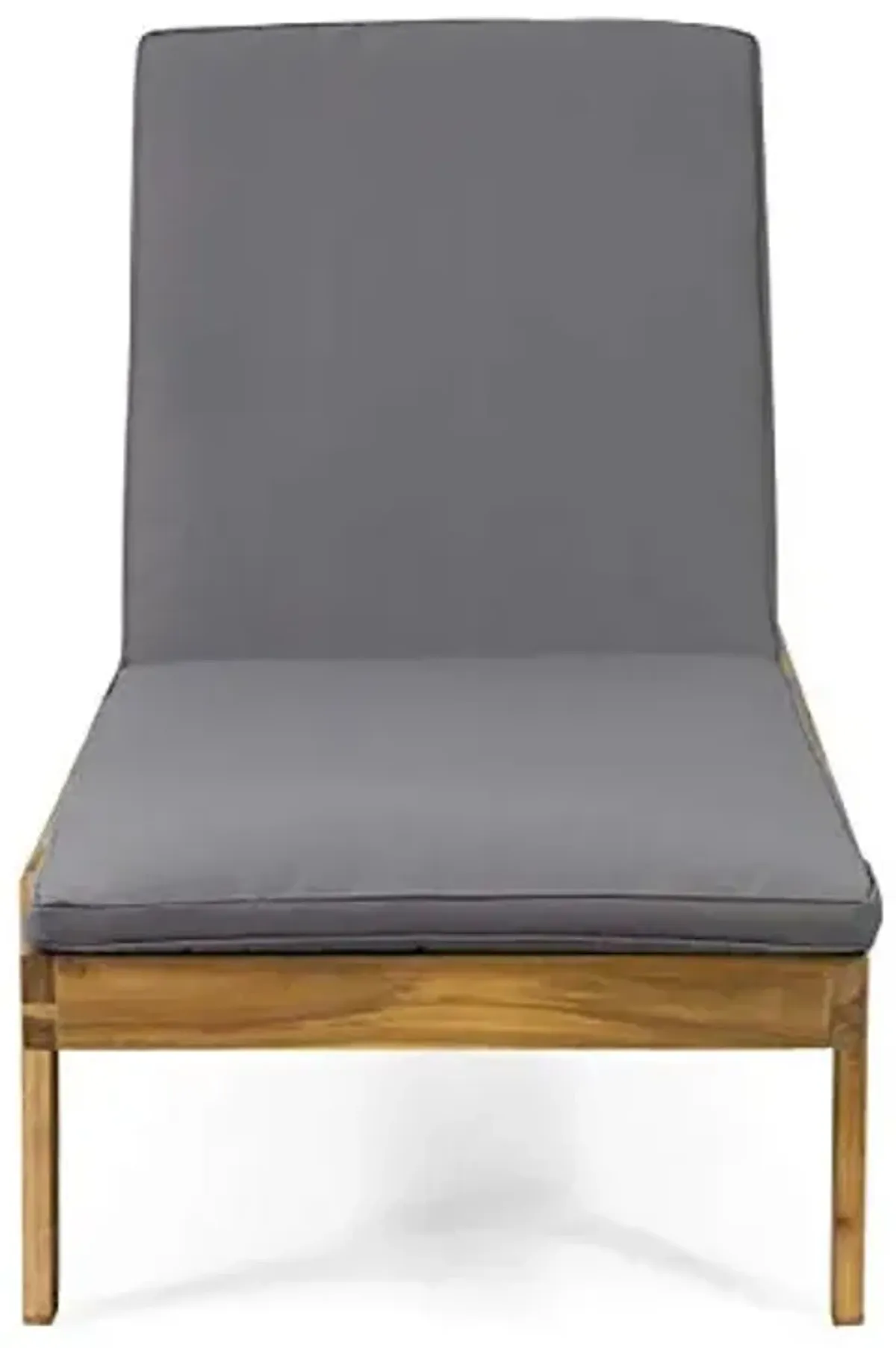 Christopher Knight Home Caily Outdoor Chaise Lounge with Cushions - Acacia Wood - Teak/Dark Gray (Set of 2)