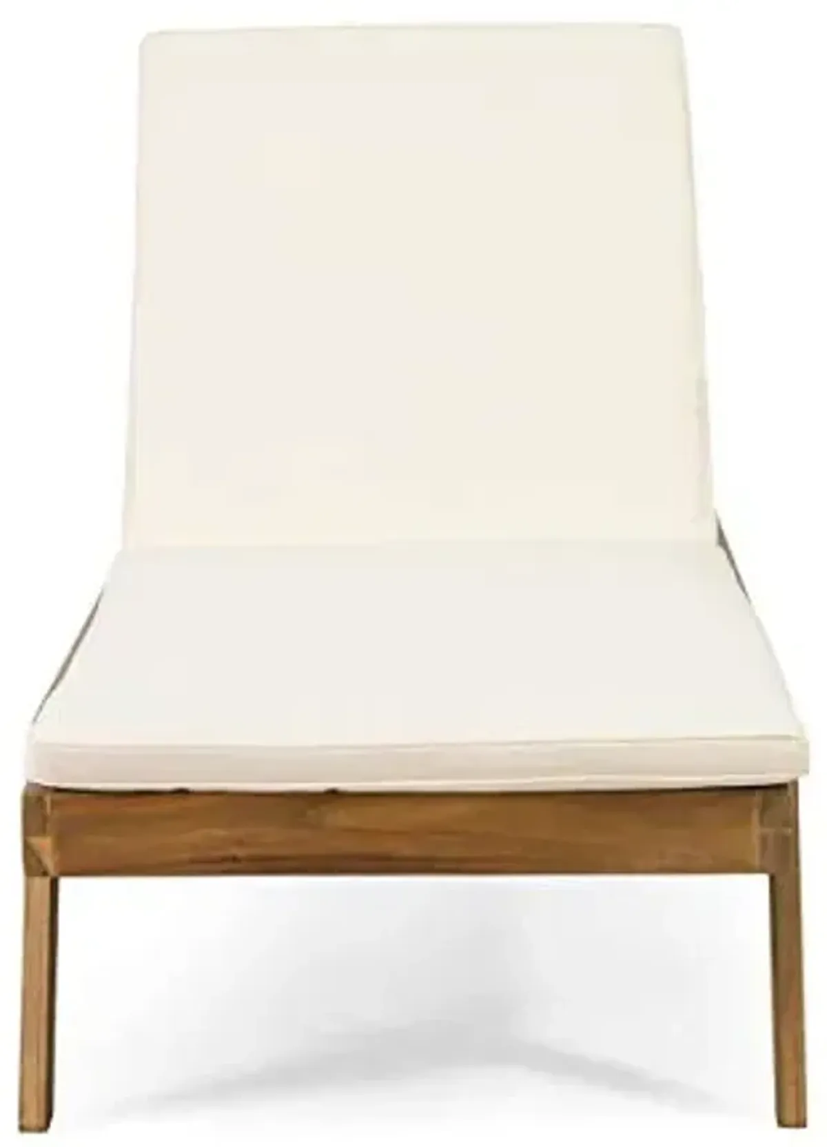 Christopher Knight Home Caily Outdoor Chaise Lounge with Cushions - Acacia Wood - Teak/Cream (Set of 2)