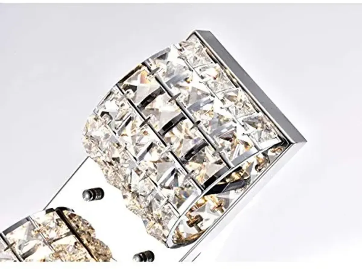 Jojospring Jolie 3-Light Chrome Wall Sconce with Semicircular Crystal Shade