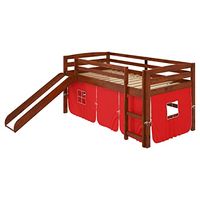 Chelsea Home Aria Red Tent Loft Bed with Slide and Ladder 36ST-4600-CH-R