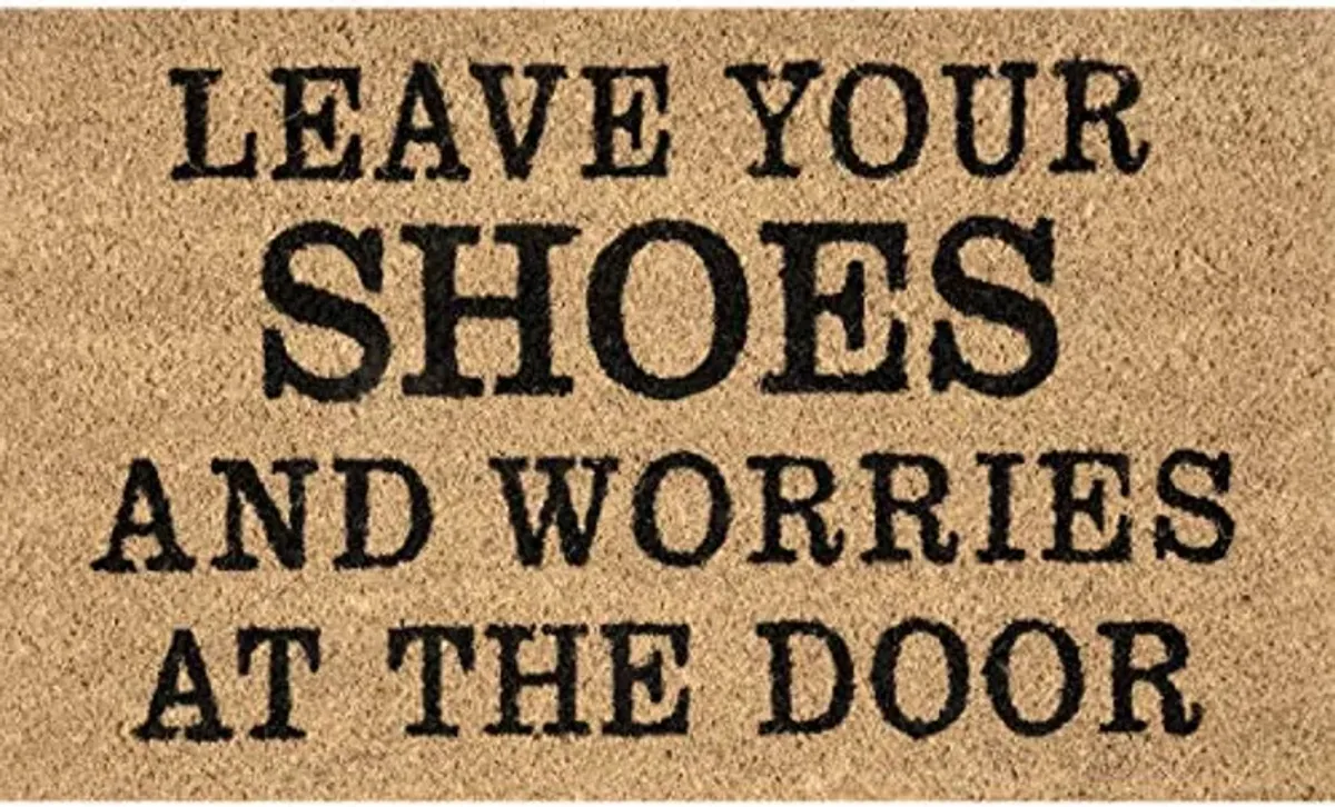 nuLOOM Coir Leave Your Shoes and Worries Doormat, 1x2, Natural