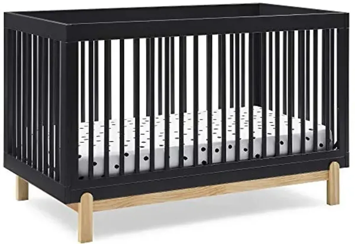 Delta Children Poppy 4-in-1 Convertible Crib, Greenguard Gold Certified, Midnight Grey/Natural