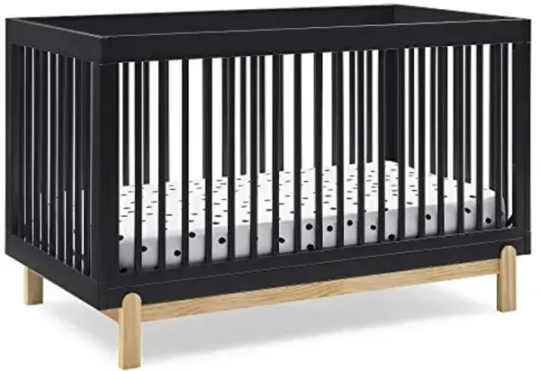 Delta Children Poppy 4-in-1 Convertible Crib, Greenguard Gold Certified, Midnight Grey/Natural