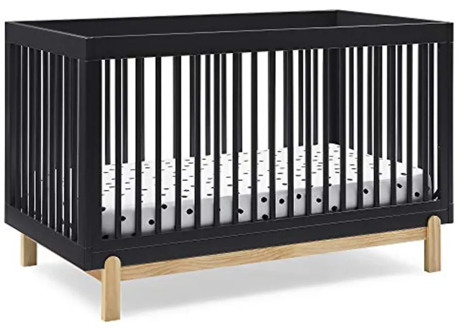 Delta Children Poppy 4-in-1 Convertible Crib, Midnight Grey/Natural