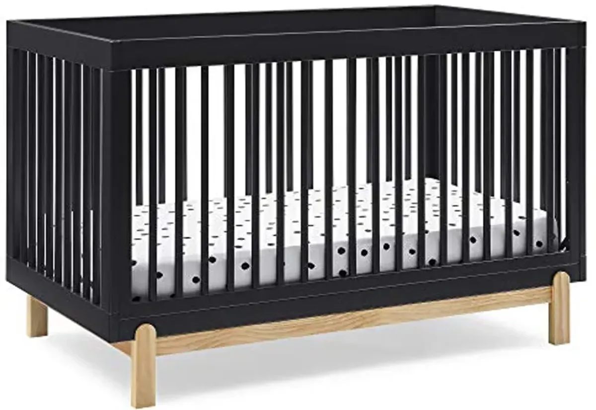 Delta Children Poppy 4-in-1 Convertible Crib, Midnight Grey/Natural