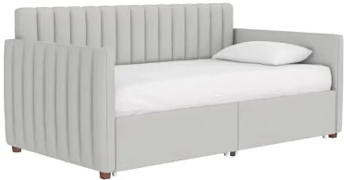 Novogratz Brittany Upholstered Bed Daybed, Twin, Gray