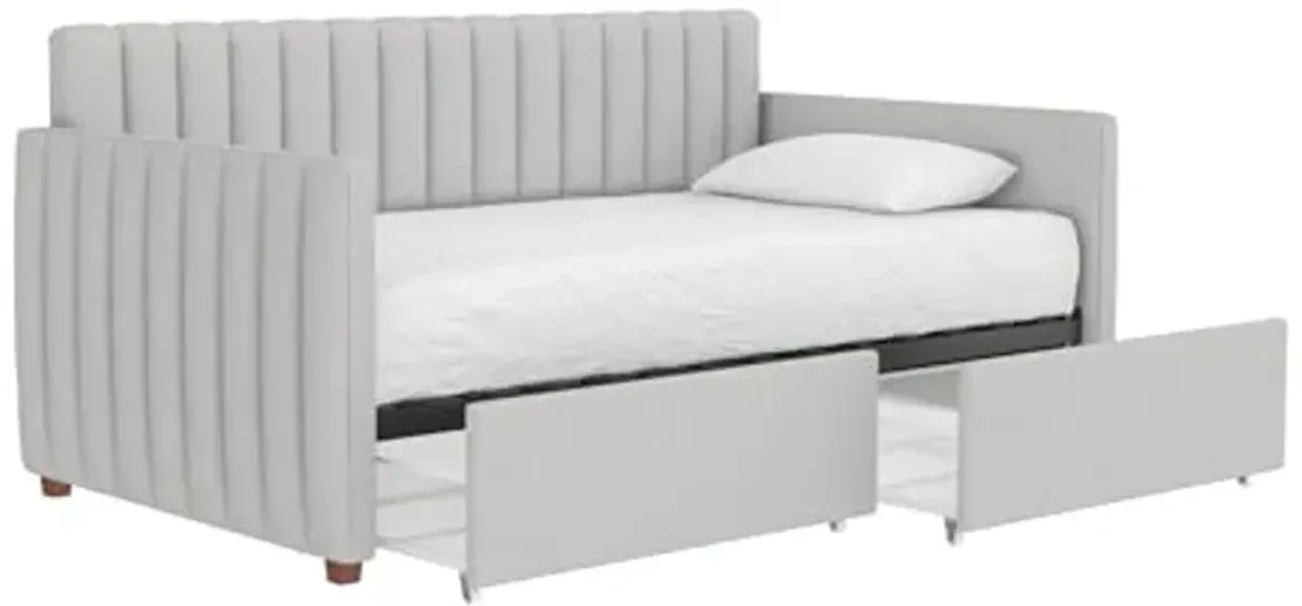 Novogratz Brittany Upholstered Bed Daybed, Twin, Gray