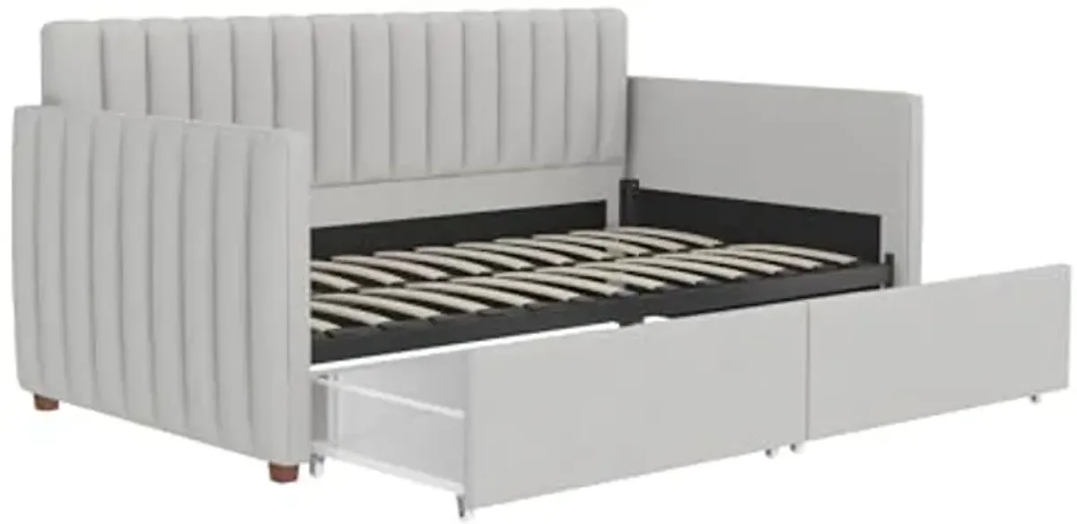 Novogratz Brittany Upholstered Bed Daybed, Twin, Gray