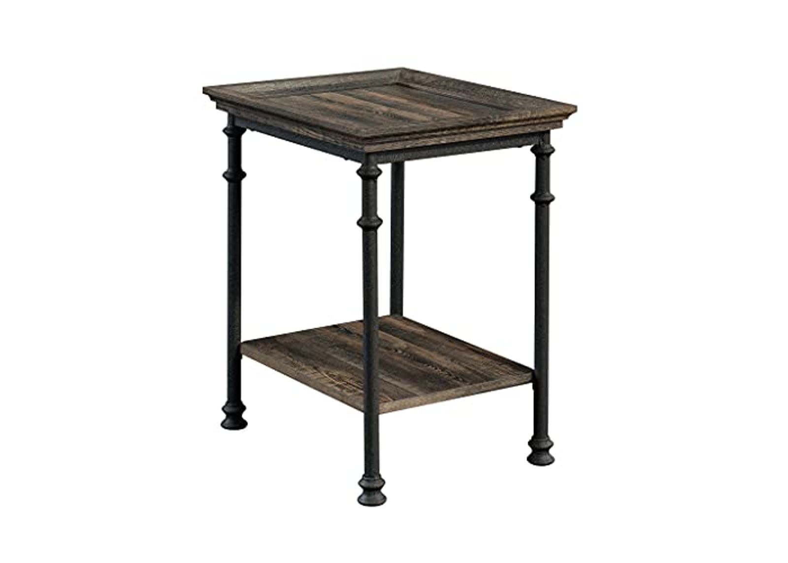 Sauder Canal Street Side Table, L: 21.50" x W: 17.48" x H: 24.49", Carbon Oak Finish