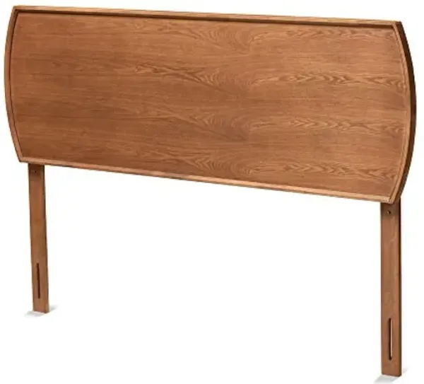 Baxton Studio Laurien Mid-Century Modern Ash Walnut Finished Wood Queen Size Headboard