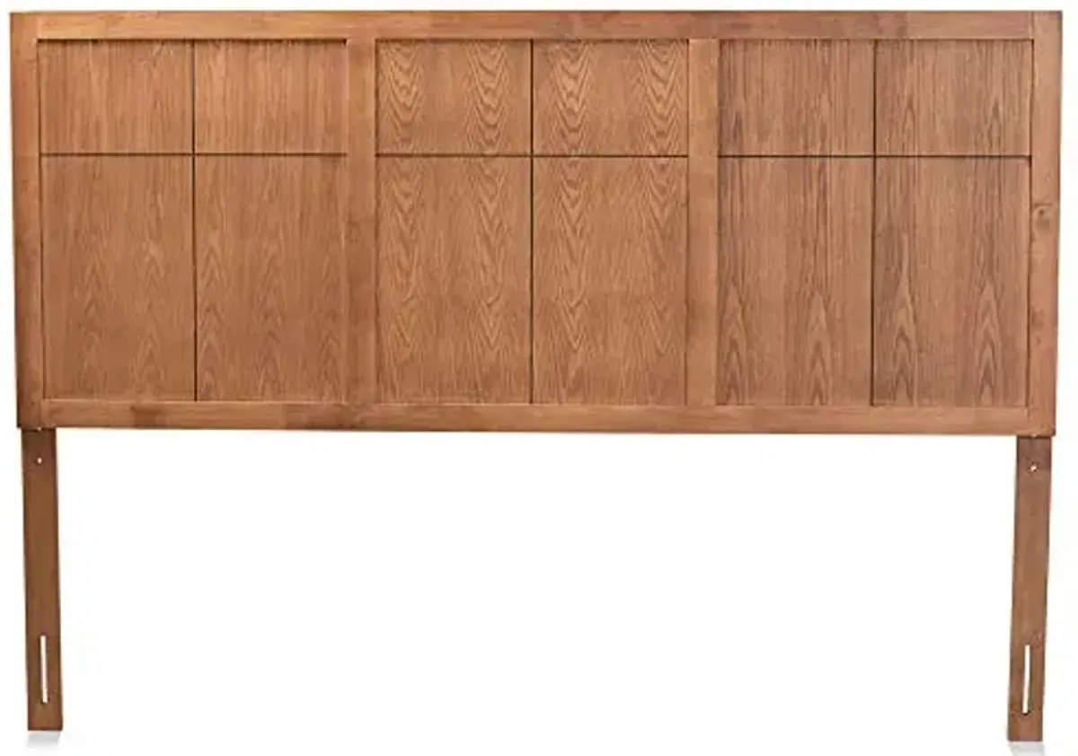 Baxton Studio Monroe Modern Transitional and Rustic Ash Walnut Finished Wood King Size Headboard
