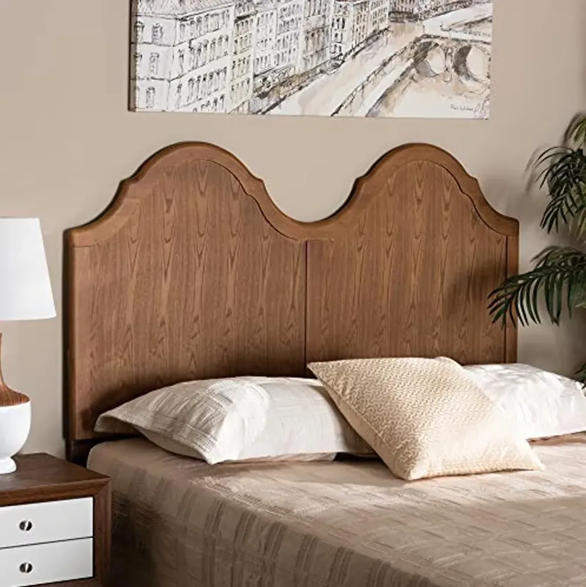 Baxton Studio Tobin Headboards, Full, Ash Walnut