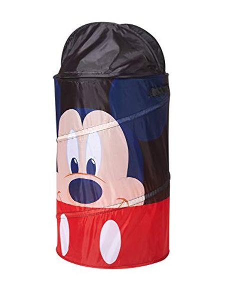 Idea Nuova Disney Mickey Mouse 3 Piece Collapsible Storage Set with Collapsible Ottoman, Bin and Figural Dome Pop Up Hamper, Multicolor
