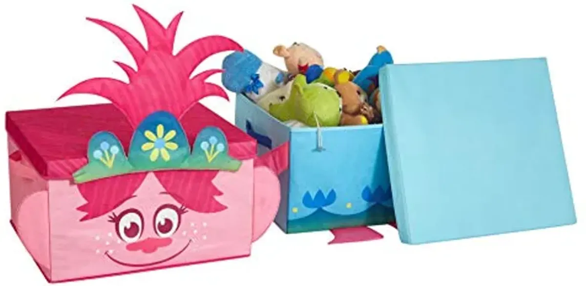 Idea Nuova DreamWorks Trolls Poppy Figural 2 Piece Stackable Storage Set, pink