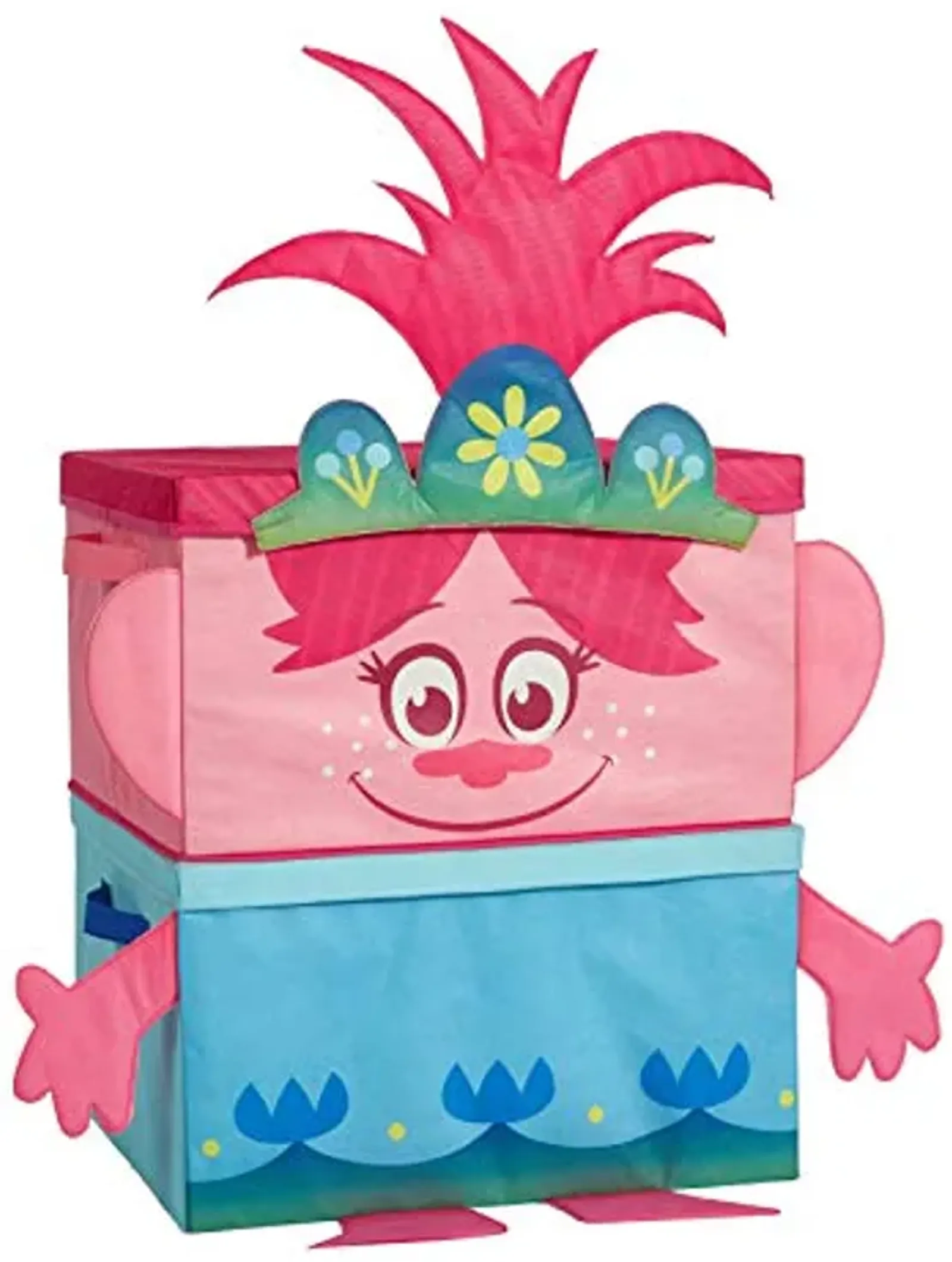 Idea Nuova DreamWorks Trolls Poppy Figural 2 Piece Stackable Storage Set, pink