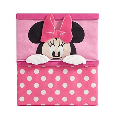 Idea Nuova Disney Minnie Mouse Figural 2 Piece Stackable Storage Set, Pink