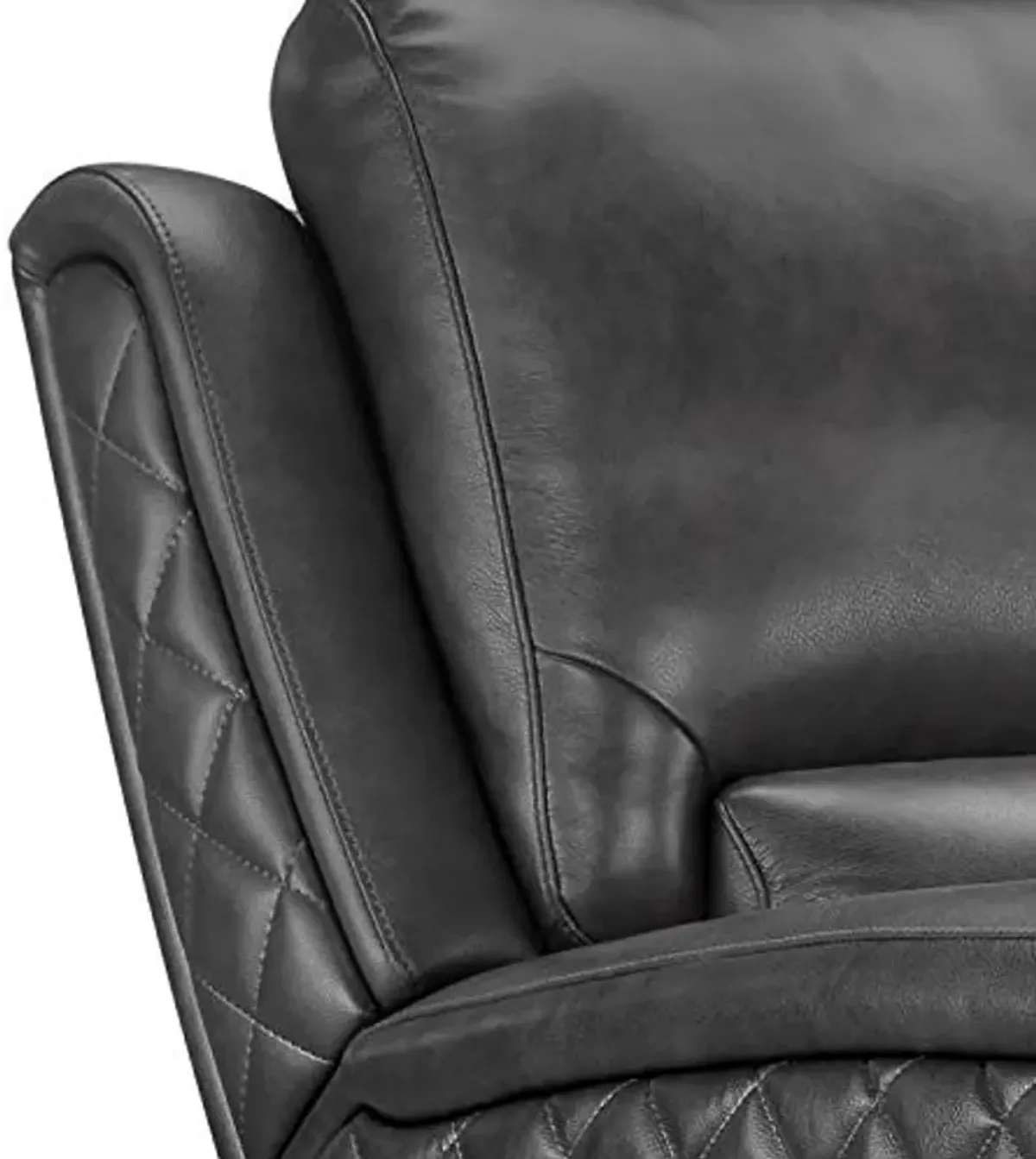 Abbyson Living Premium Top-Grain Leather Upholstered Power Reclining Armchair, Grey