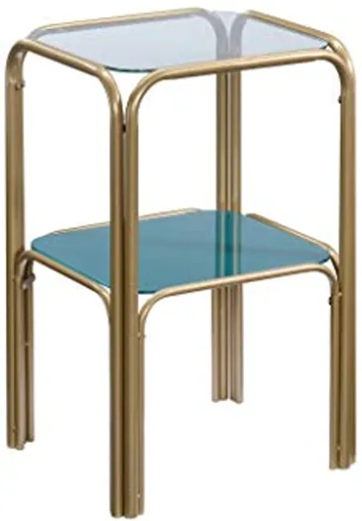 Sauder Coral Cape End Table, Satin Gold Finish