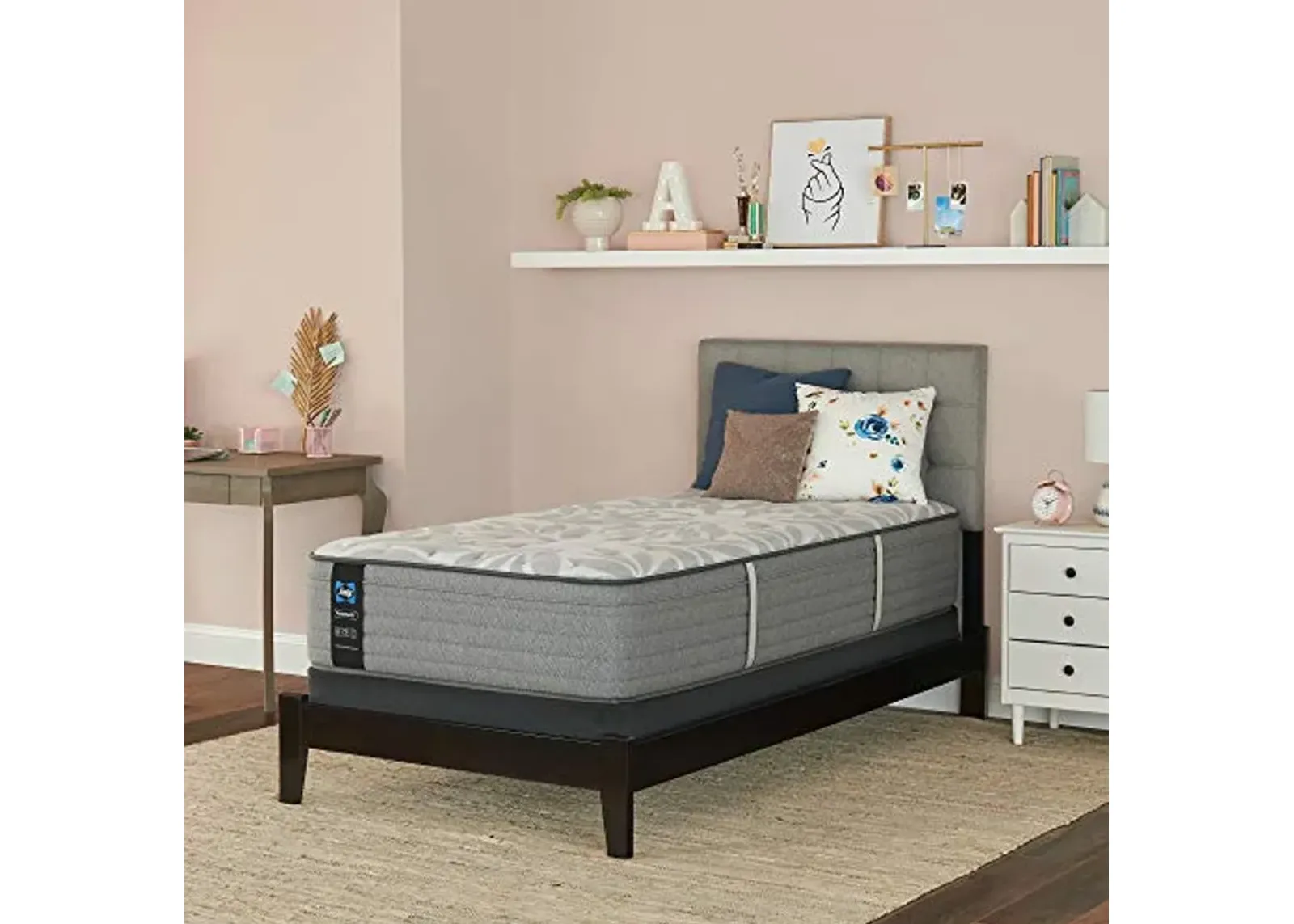 Sealy Posturepedic Spring Silver Pine Faux Eurotop Firm Feel Mattress and 5-Inch Foundation, Twin