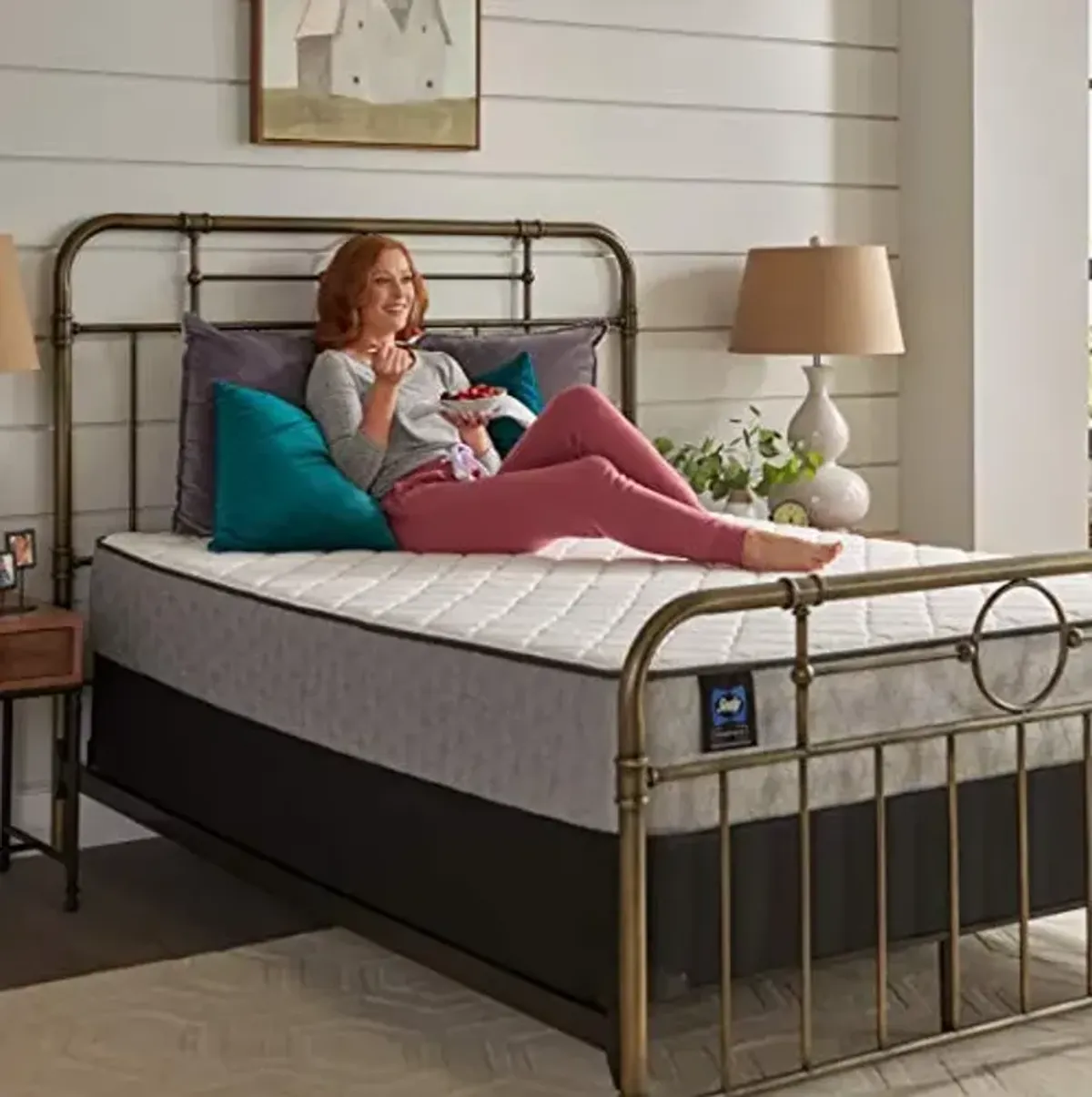 Sealy Essentials Spring Osage Firm Feel Mattress and 5-Inch Foundation, Full