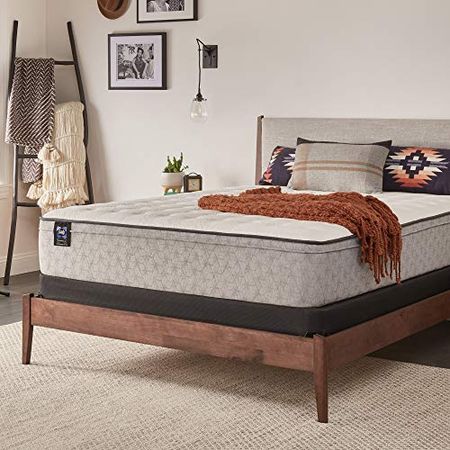Sealy Essentials Spring Winter Green Faux Eurotop Medium Feel Mattress and 9-Inch Foundation, Full