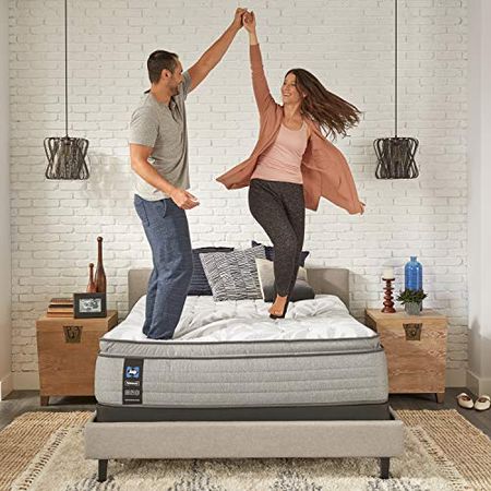 Sealy Posturepedic Spring Silver Pine Euro Pillowtop Soft Feel Mattress and 5-Inch Foundation, Queen